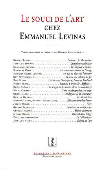 Le Souci de l'art chez Emmanuel Levinas - Danielle COHEN-LEVINAS