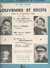 Souvenirs et récits contés le 15 décembre 1933