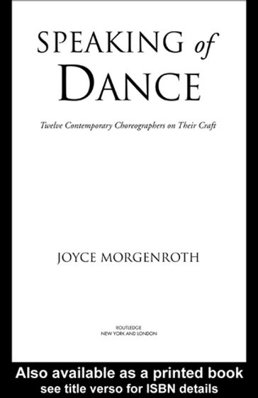 Speaking of Dance - Joyce Morgenroth