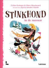 Stinkhond in de sneeuw