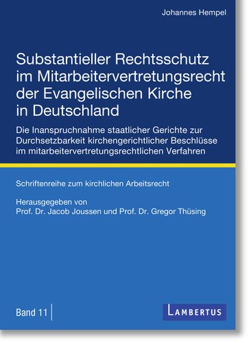 Substantieller Rechtsschutz im Mitarbeitervertretungsrecht der Evangelischen Kirche in Deutschland - Johannes Hempel