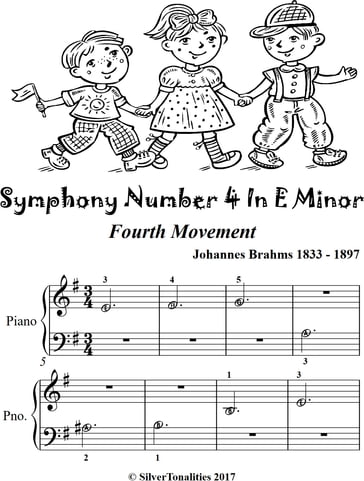 Symphony Number 4 In E Minor 4th Mvt Beginner Piano Sheet Music - Johannes Brahms