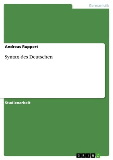 Syntax des Deutschen - Andreas Ruppert