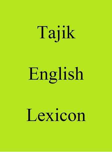 Tajik English Lexicon - Trebor Hog