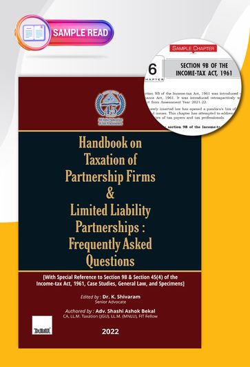 Taxmann's Handbook on Taxation of Partnership Firms & LLPs: FAQs - Dr K. Shivaram - Adv. Shashi Ashok Bekal