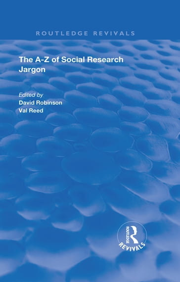 The AZ of Social Research Jargon - David Robinson - Val Reed