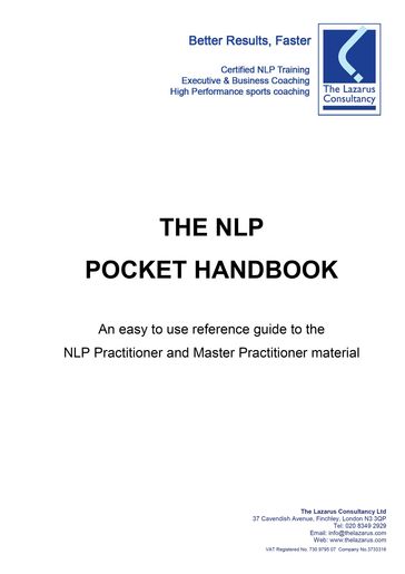 The NLP Pocket Handbook - Jeremy Lazarus