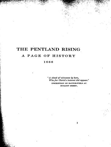 The Pentland Rising - Robert Louis Stevenson