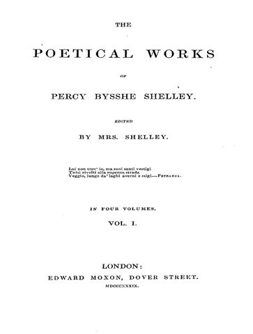 The Poetical Works of Percy Bysshe Shelley - Mary Shelley