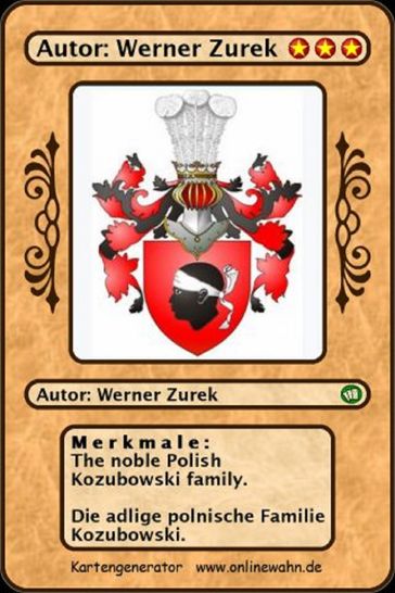 The noble Polish Kozubowski family. Die adlige polnische Familie Kozubowski. - Werner Zurek