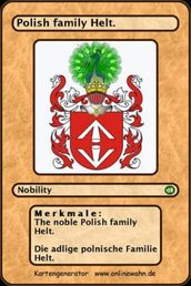 The noble Polish family Helt. Die adlige polnische Familie Helt.