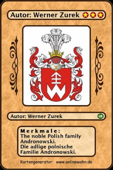 The noble Polish family Andronowski. Die adlige polnische Familie Andronowski. - Werner Zurek