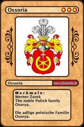 The noble Polish family Osorya. Die adlige polnische Familie Osorya.