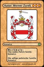 The noble Polish family Kotwicz. Die adlige polnische Familie Kotwicz.