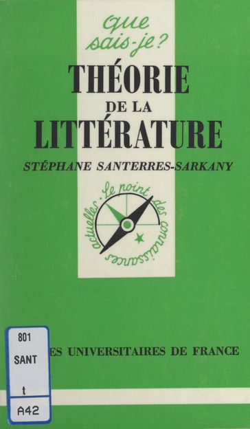 Théorie de la littérature - Stéphane Santerres-Sarkany