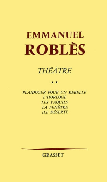 Théâtre, tome 2 - Emmanuel Roblès