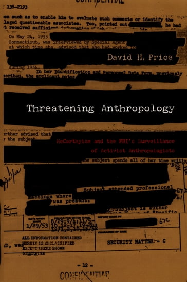 Threatening Anthropology - David H. Price