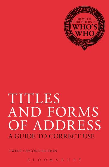 Titles and Forms of Address - Bloomsbury Publishing