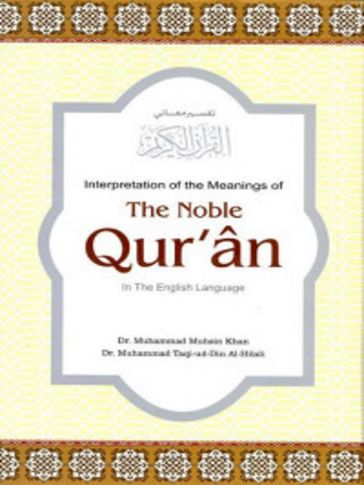 Translation of the Meanings of the Noble Quran in the English Language - Muhammad Khan - Muhammad Taqi-ud-Deen al-Hilali