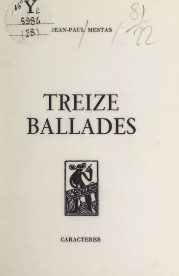 Treize ballades - Bruno Durocher - Jean-Paul Mestas