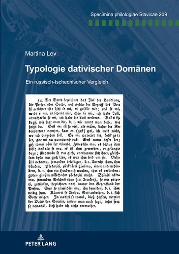 Typologie dativischer Domaenen - Peter Kosta - Franz Schindler - Nadine Thielemann - Holger Kuße - Beatrix Kreß - Barbara Sonnenhauser - Martina Lev