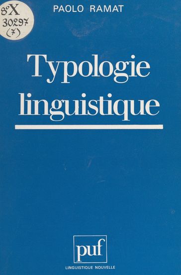 Typologie linguistique - Guy Serbat - Paolo Ramat