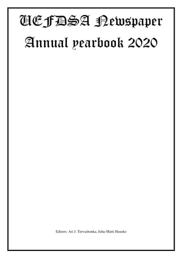 UEFDSA Newspaper Annual yearbook 2020 - Ari Tervashonka - Juha-Matti Huusko