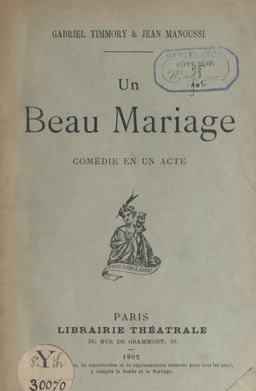 Un beau mariage - Gabriel Timmory - Jean Manoussi
