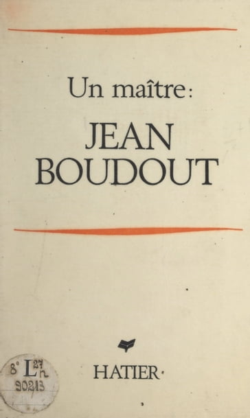 Un maître - Jean Boudout