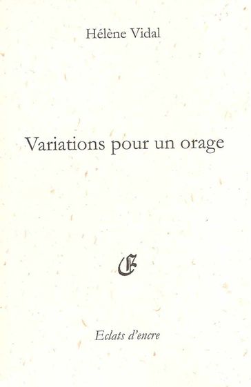 Variation pour un orage - Hélène Vidal
