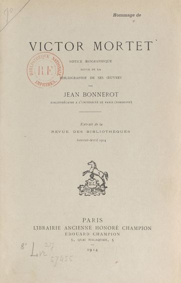 Victor Mortet - Jean Bonnerot