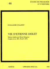 Vie d Etienne Dolet : Edition établie d après le ms. BN., N.A.F. 3073