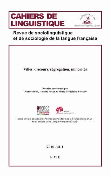 Villes, discours, ségrégation, minorités - Marie-Madeleine Bertucci - Isabelle Boyer - Thierry Bulot