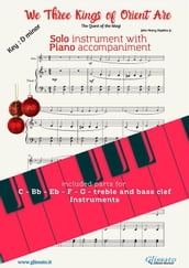 We Three Kings of Orient Are (key Dm) for solo instrument w/ piano