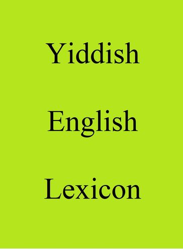 Yiddish English Lexicon - Trebor Hog