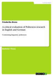 A critical evaluation of Politeness research in English and German