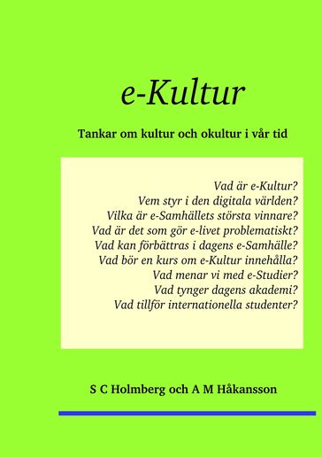 e-Kultur - A M Hakansson - S C Holmberg