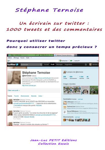 Un écrivain sur twitter : 1000 tweets et des commentaires - Stéphane Ternoise