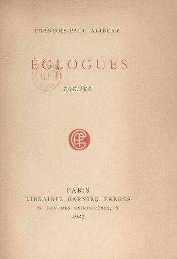 Églogues - François-Paul Alibert