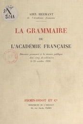La grammaire de l Académie française