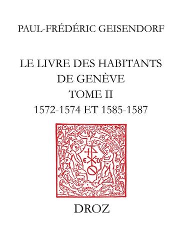 Le livre des habitants de Genève - Paul-Frédéric Geisendorf