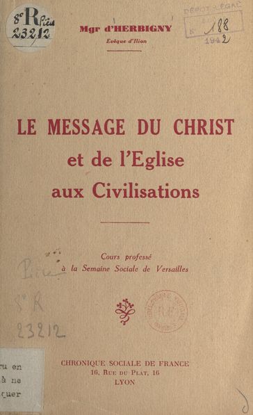 Le message du Christ et de l'Église aux civilisations - Michel d