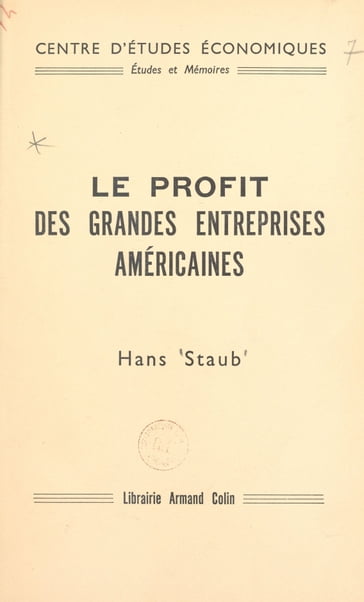Le profit des grandes entreprises américaines - Hans Staub