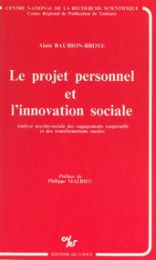 Le projet personnel et l innovation sociale