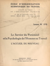 Le service du personnel et la psychologie de l homme au travail