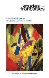 Études françaises. Volume 48, numéro 1, 2012