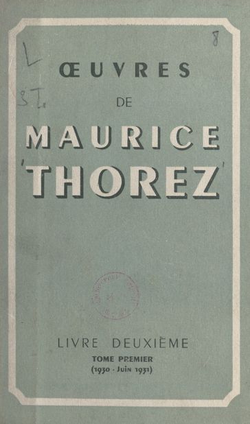 Œuvres de Maurice Thorez (1) - Maurice Thorez
